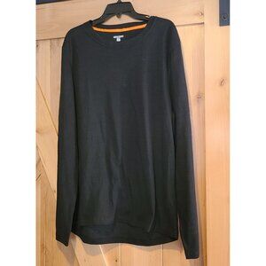 Omni-Wool Mens Black Long Sleeve Crew Neck Wool Blend Pullover Top Size XXL